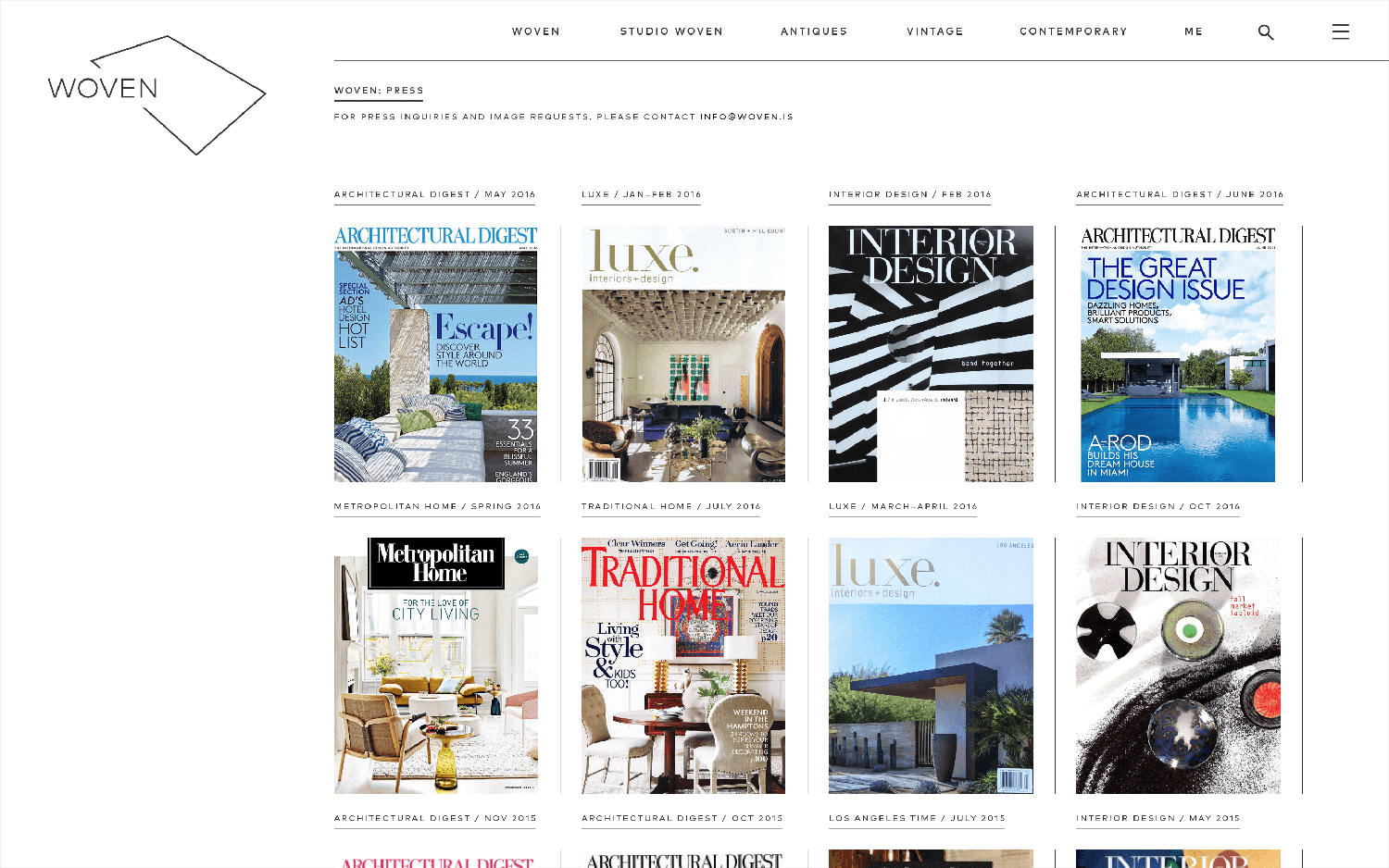 Developed for Woven and Rebeca Mendez Studio by Marcus Guttenplan